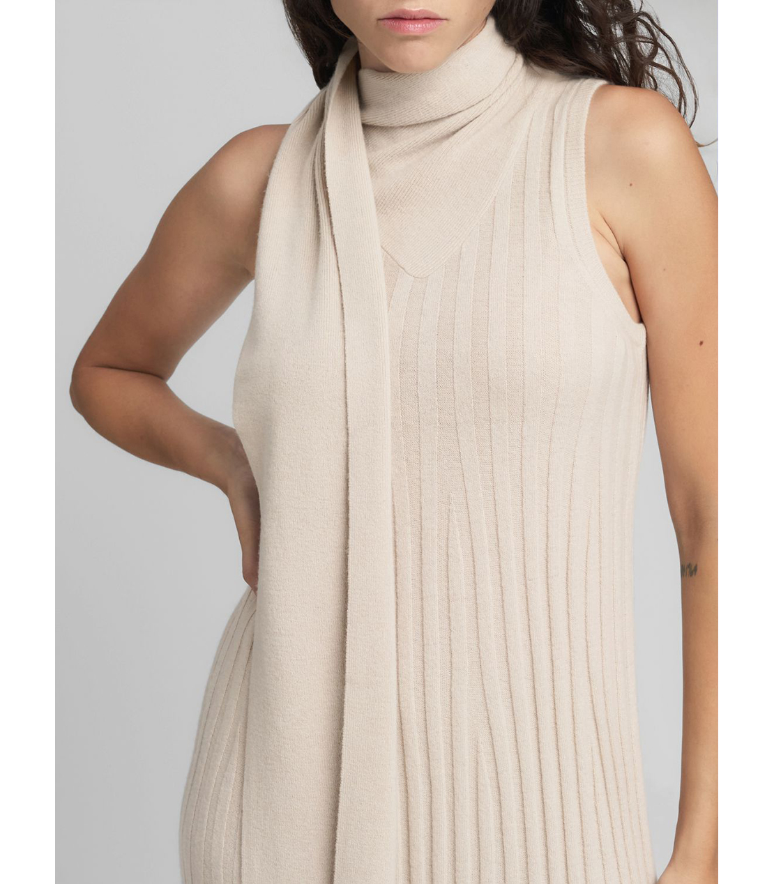 スカーフネック ミディドレス 詳細画像 オフホワイト 7